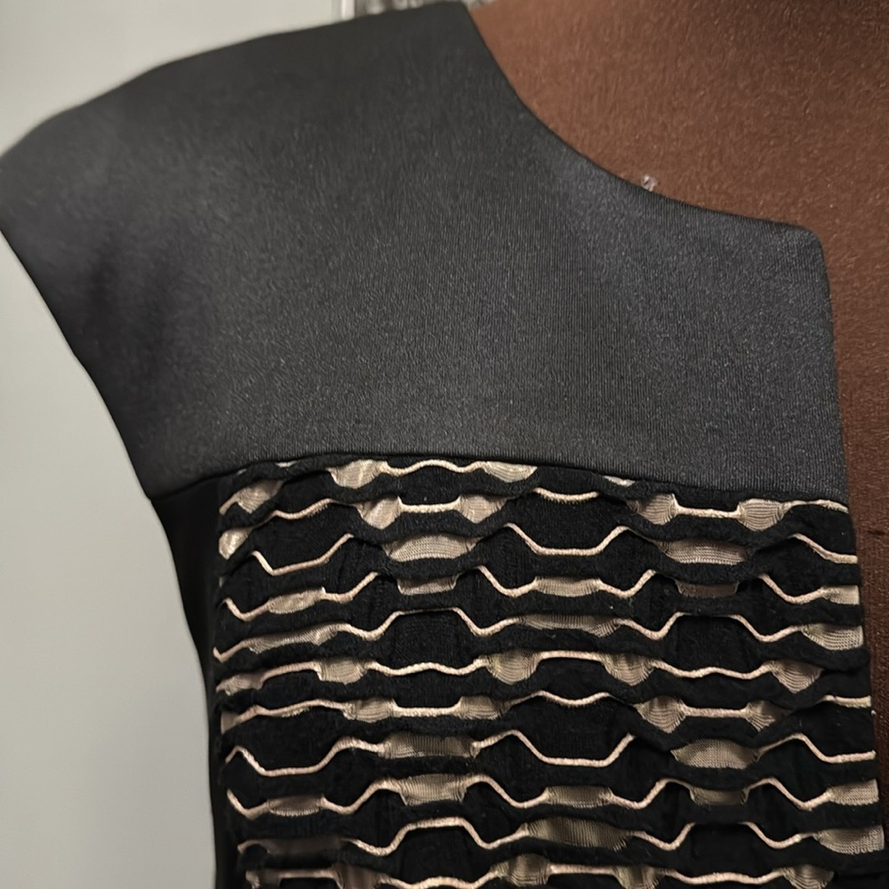 Connected Apparel Plus 20W Back & Gold Sheath Dress Elegant Hourglass Fit - Picture 5 of 7